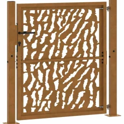 vidaXL Poort met sporenontwerp 100x100 cm weervast staal