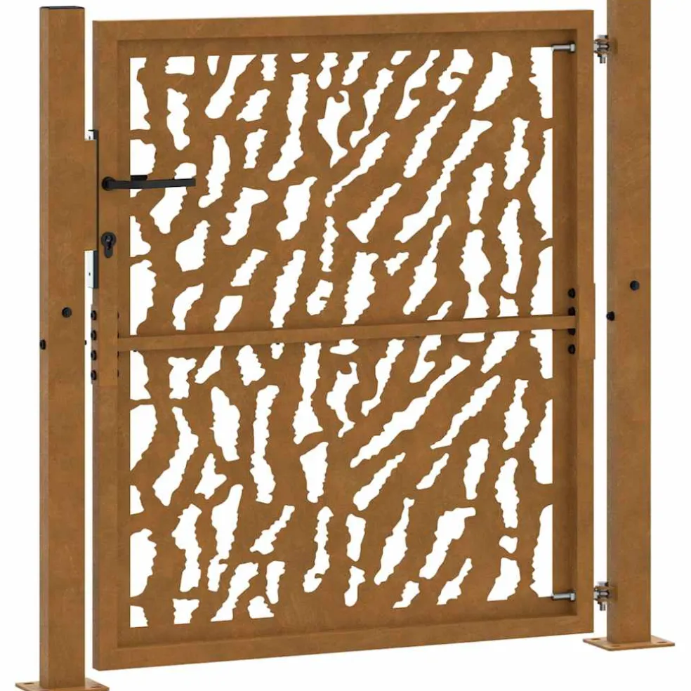 vidaXL Poort met sporenontwerp 100x100 cm weervast staal
