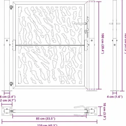 vidaXL Poort met sporenontwerp 100x100 cm weervast staal