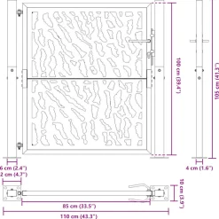 vidaXL Poort met sporenontwerp 100x100 cm staal zwart