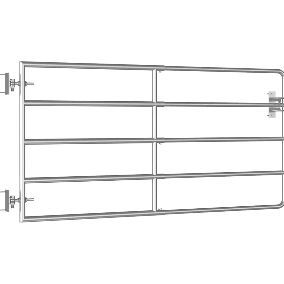 vidaXL Poort met 5 stangen (95-170)x90 cm staal zilverkleurig