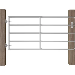 vidaXL Poort met 5 stangen (95-170)x90 cm staal zilverkleurig
