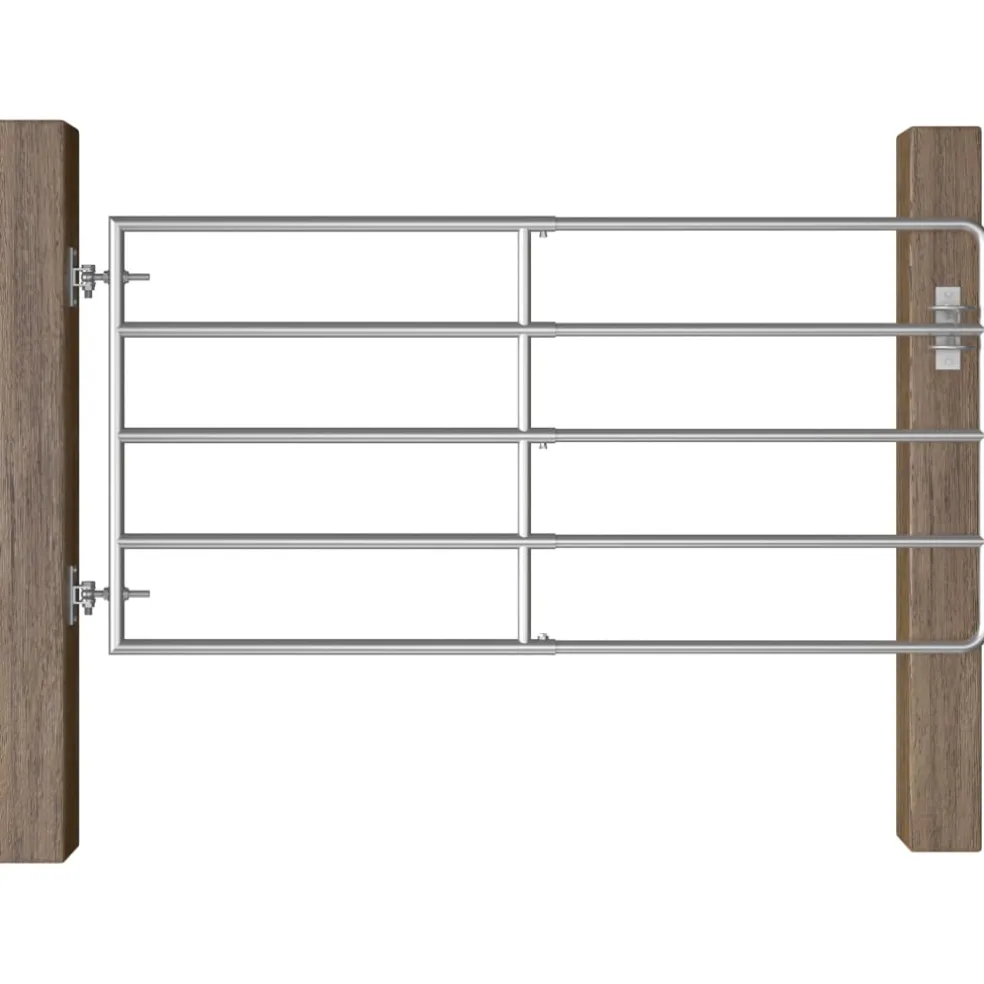 vidaXL Poort met 5 stangen (95-170)x90 cm staal zilverkleurig