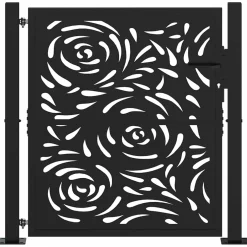 vidaXL Poort met vlamontwerp 100x100 cm staal zwart