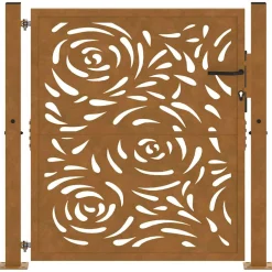 vidaXL Poort met vlamontwerp 100x100 cm weervast staal