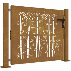 vidaXL Poort 100x75 cm bamboe-ontwerp cortenstaal