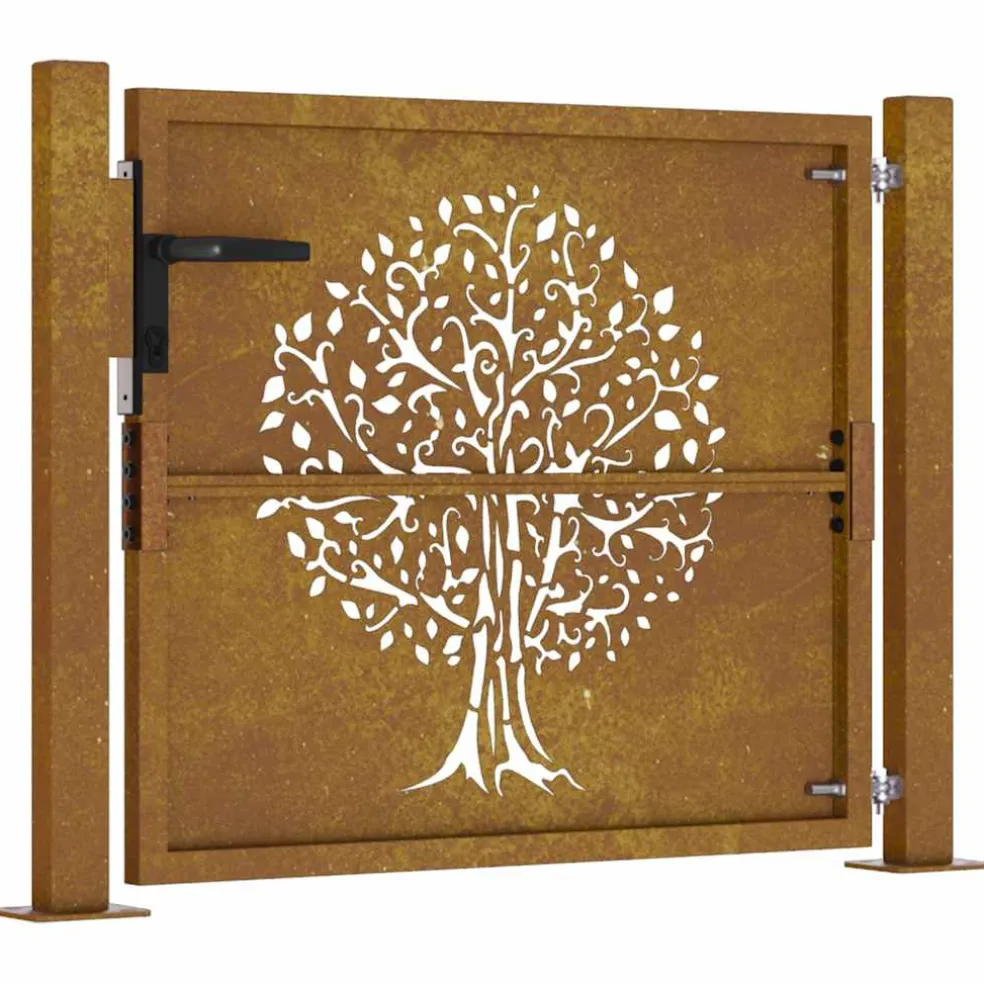 vidaXL Poort 100x75 cm boomontwerp cortenstaal