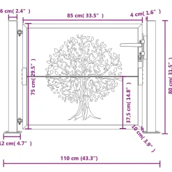 vidaXL Poort 100x75 cm boomontwerp cortenstaal