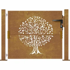 vidaXL Poort 100x75 cm boomontwerp cortenstaal