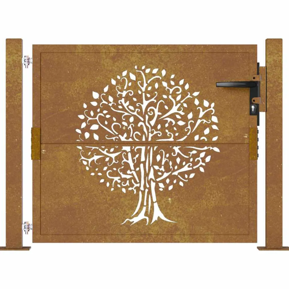 vidaXL Poort 100x75 cm boomontwerp cortenstaal