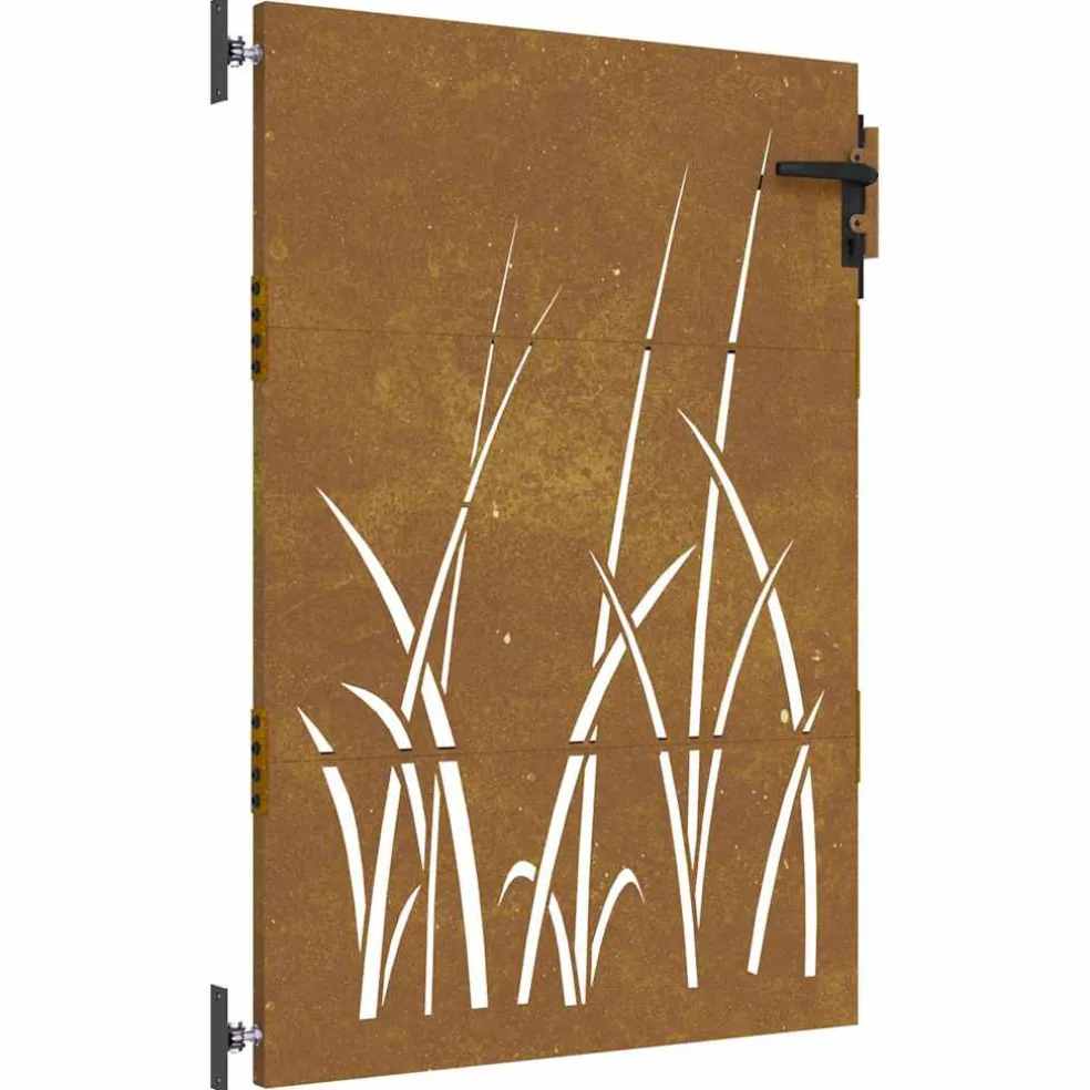 vidaXL Poort 85x125 cm grasontwerp cortenstaal