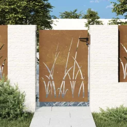 vidaXL Poort 85x125 cm grasontwerp cortenstaal