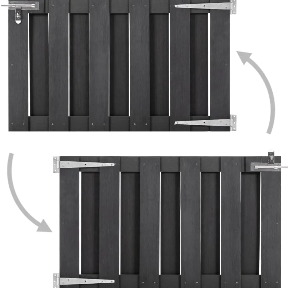 vidaXL Poort 100x60 cm HKC grijs