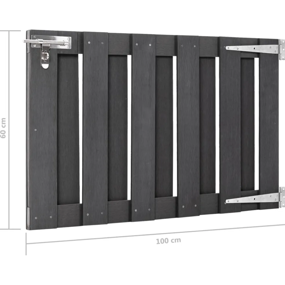 vidaXL Poort 100x60 cm HKC grijs