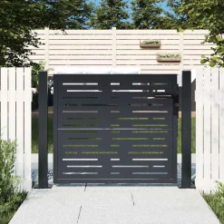 vidaXL Poort 100x75 cm met vierkantontwerp staal antracietkleurig