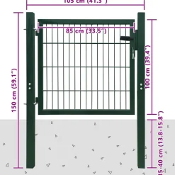 vidaXL Poort 100x100 cm staal groen