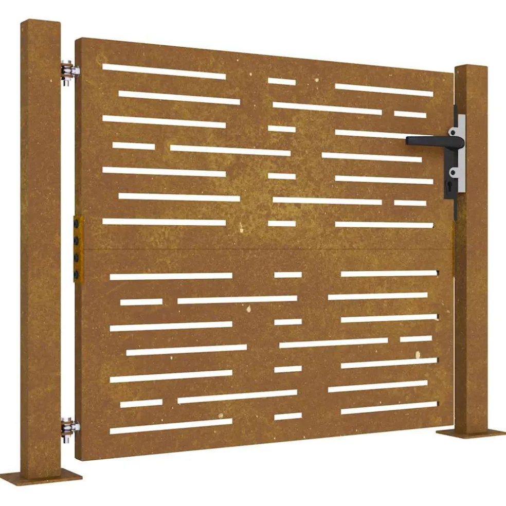 vidaXL Poort 100x75 cm vierkant cortenstaal