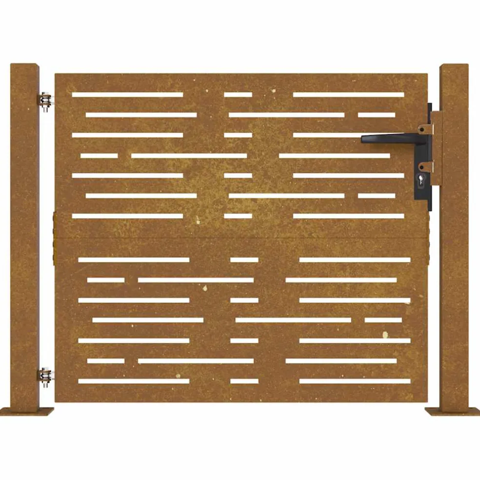 vidaXL Poort 100x75 cm vierkant cortenstaal