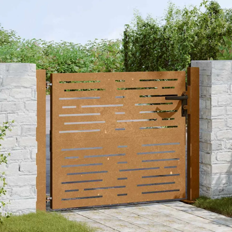 vidaXL Poort 100x75 cm vierkant cortenstaal