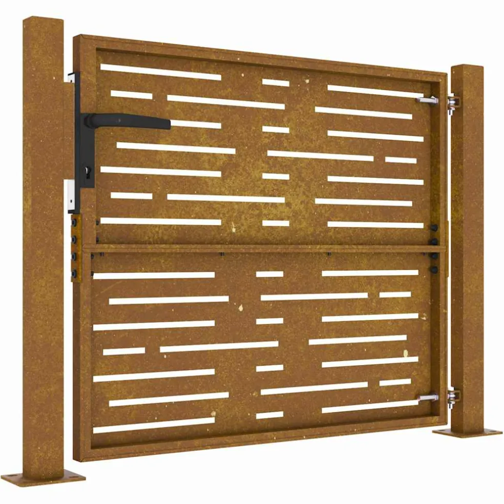 vidaXL Poort 100x75 cm vierkant cortenstaal