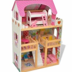 vidaXL Poppenhuis 3 verdiepingen 60x30x90 cm hout
