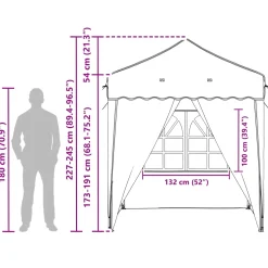 vidaXL Pop-up partytent 195 x 195 x 245 cm Bordeauxrood Oxford Stof