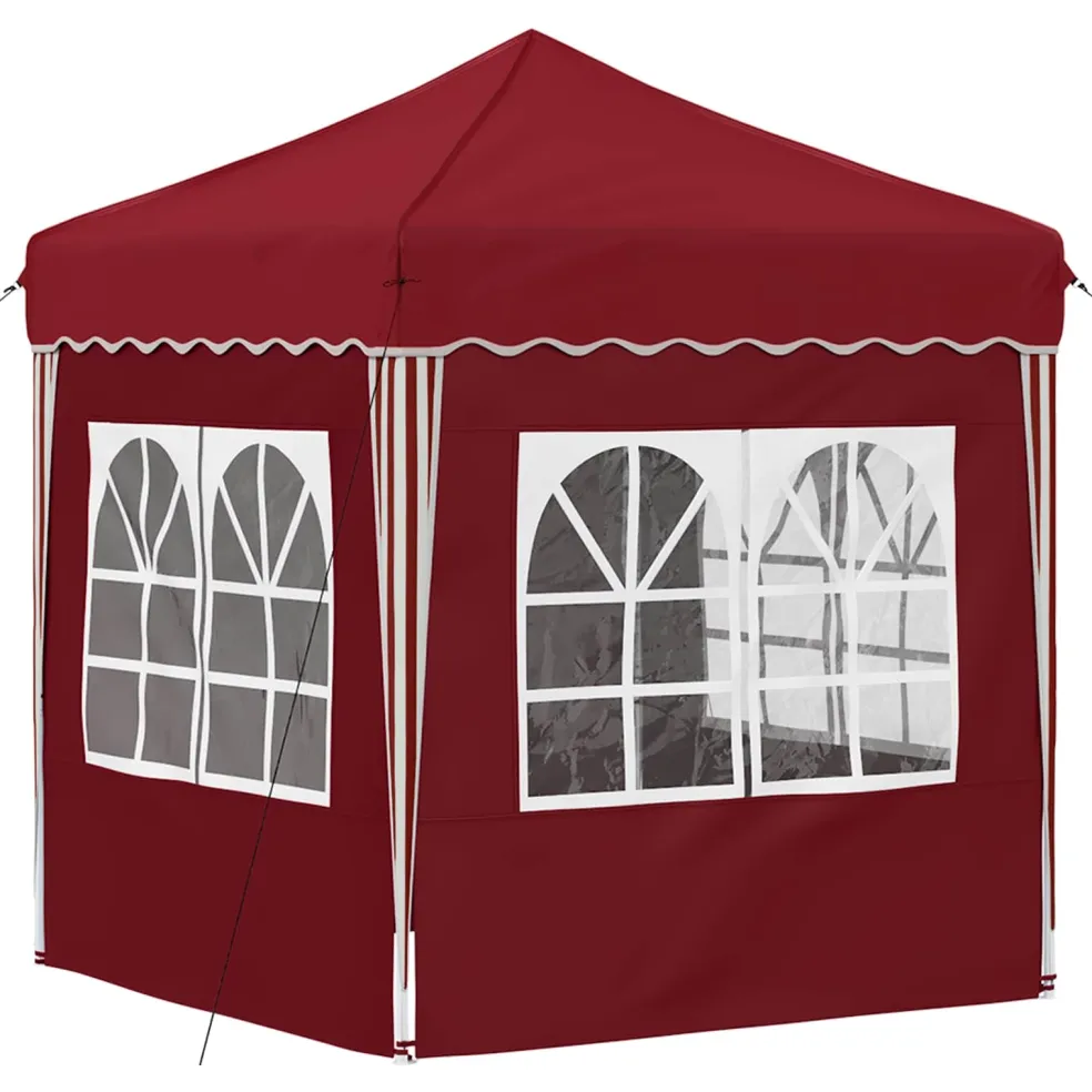 vidaXL Pop-up partytent 195 x 195 x 245 cm Bordeauxrood Oxford Stof