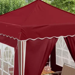 vidaXL Pop-up partytent 195 x 195 x 245 cm Bordeauxrood Oxford Stof
