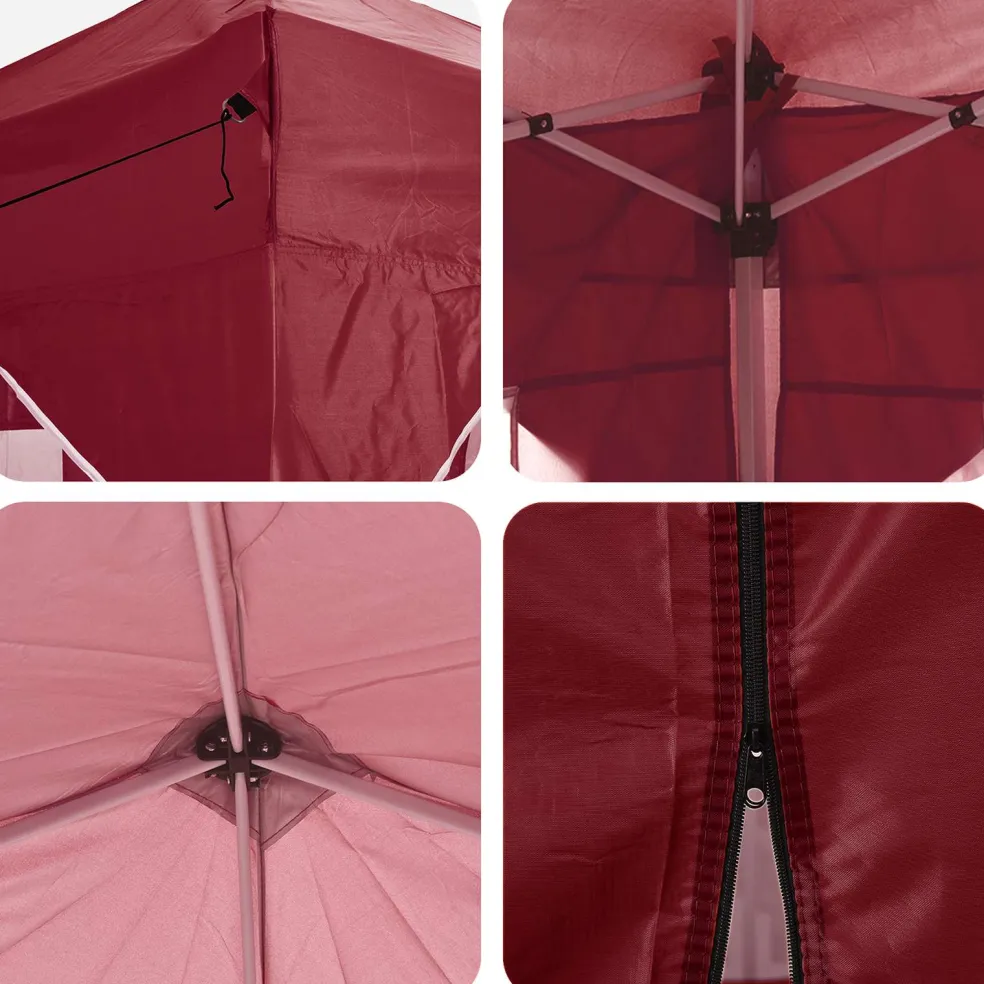 vidaXL Pop-up partytent 575 x 288 x 245 cm Bordeauxrood Oxford Stof