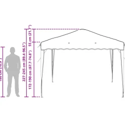vidaXL Pop-up partytent 288 x 288 x 245 cm Bordeauxrood Oxford Stof