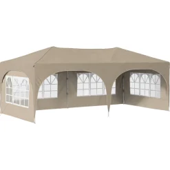 vidaXL Pop-up partytent 575 x 288 x 245 cm Crèmekleurig Oxford Stof