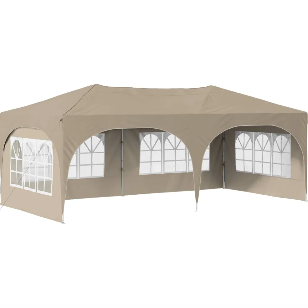 vidaXL Pop-up partytent 575 x 288 x 245 cm Crèmekleurig Oxford Stof