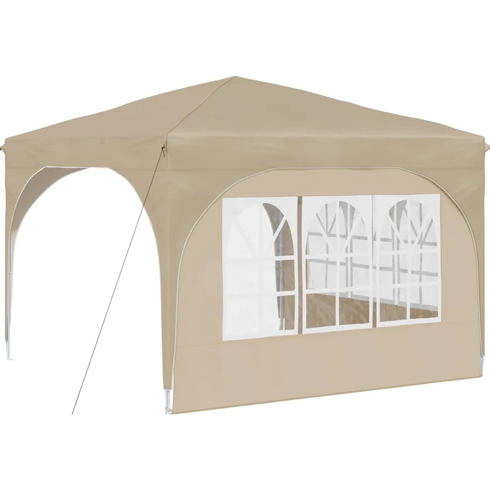 vidaXL Pop-up partytent 290 x 290 x 245 cm Crèmekleurig