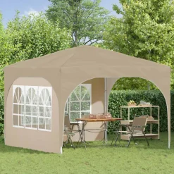 vidaXL Pop-up partytent 290 x 290 x 245 cm Crèmekleurig