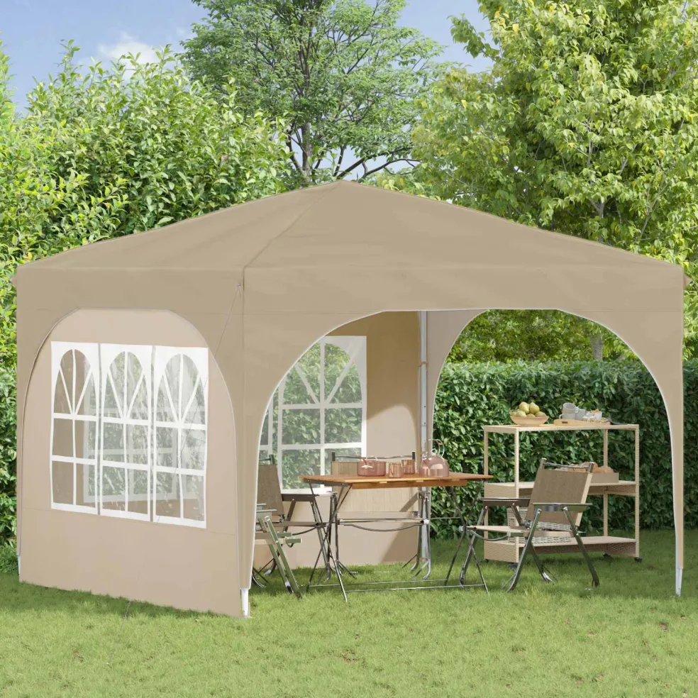 vidaXL Pop-up partytent 290 x 290 x 245 cm Crèmekleurig