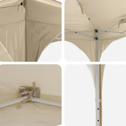 vidaXL Pop-up partytent 290 x 290 x 245 cm Crèmekleurig