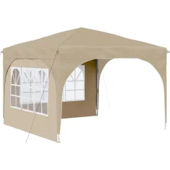 vidaXL Pop-up partytent 290 x 290 x 245 cm Crèmekleurig