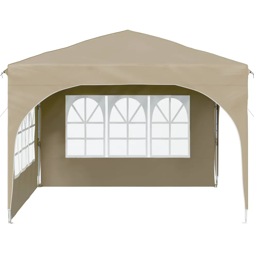 vidaXL Pop-up partytent 290 x 290 x 245 cm Crèmekleurig