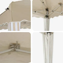vidaXL Pop-up partytent 288 x 288 x 245 cm Crèmekleurig Oxford Stof