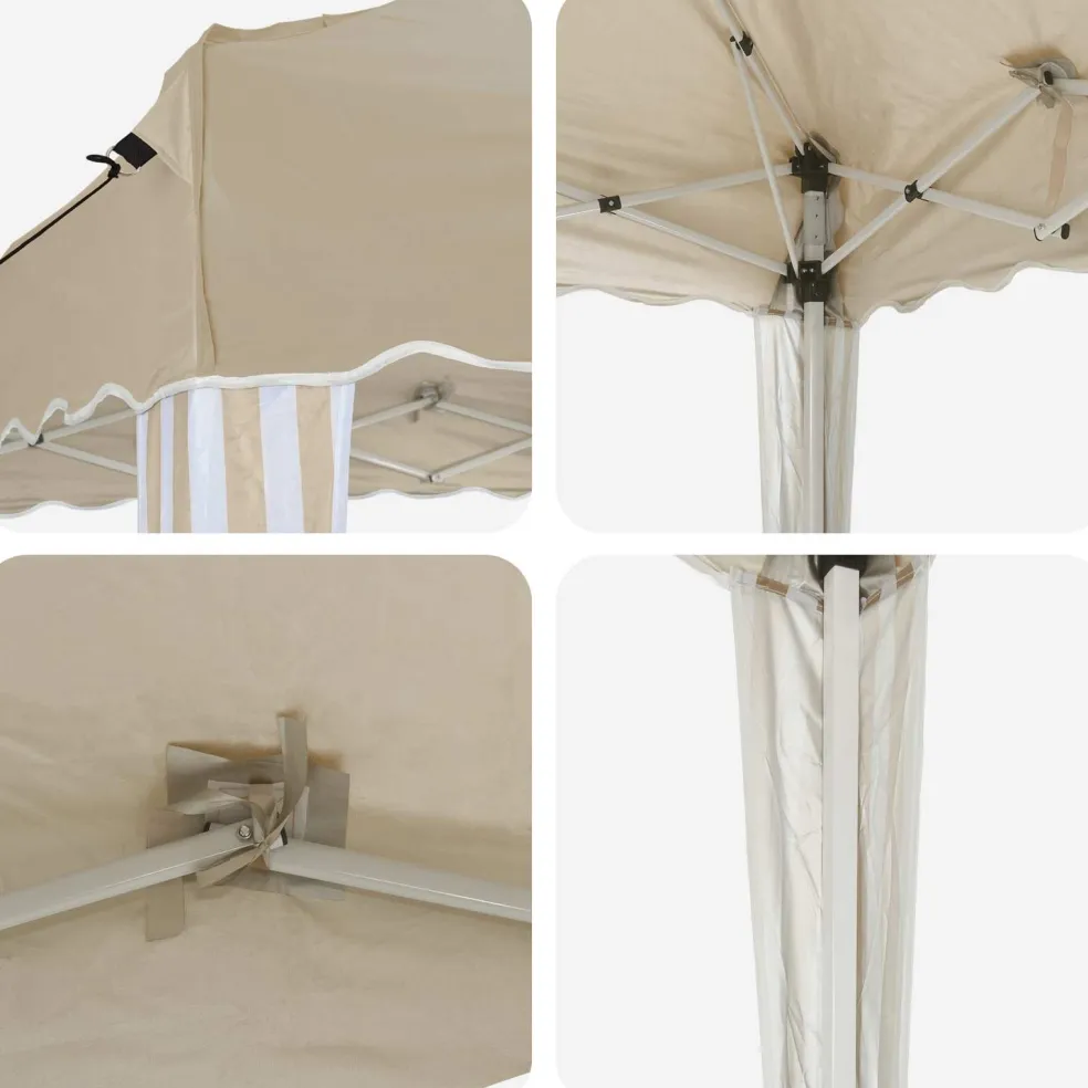 vidaXL Pop-up partytent 288 x 288 x 245 cm Crèmekleurig Oxford Stof