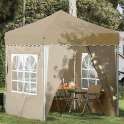 vidaXL Pop-up partytent 195 x 195 x 245 cm Crèmekleurig Oxford Stof