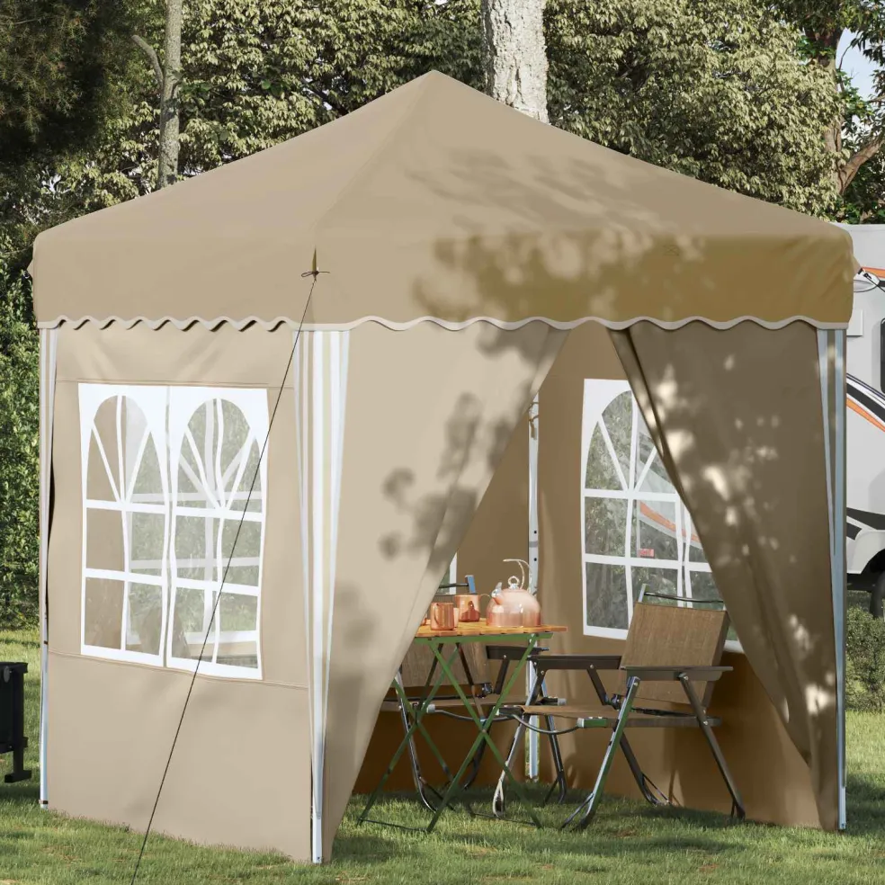 vidaXL Pop-up partytent 195 x 195 x 245 cm Crèmekleurig Oxford Stof