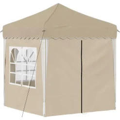 vidaXL Pop-up partytent 195 x 195 x 245 cm Crèmekleurig Oxford Stof