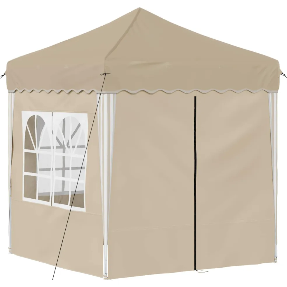 vidaXL Pop-up partytent 195 x 195 x 245 cm Crèmekleurig Oxford Stof