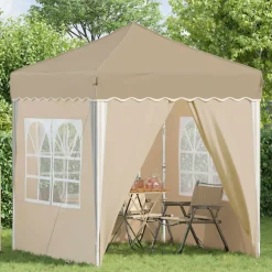 vidaXL Pop-up partytent 195 x 195 x 245 cm Crèmekleurig Oxford Stof