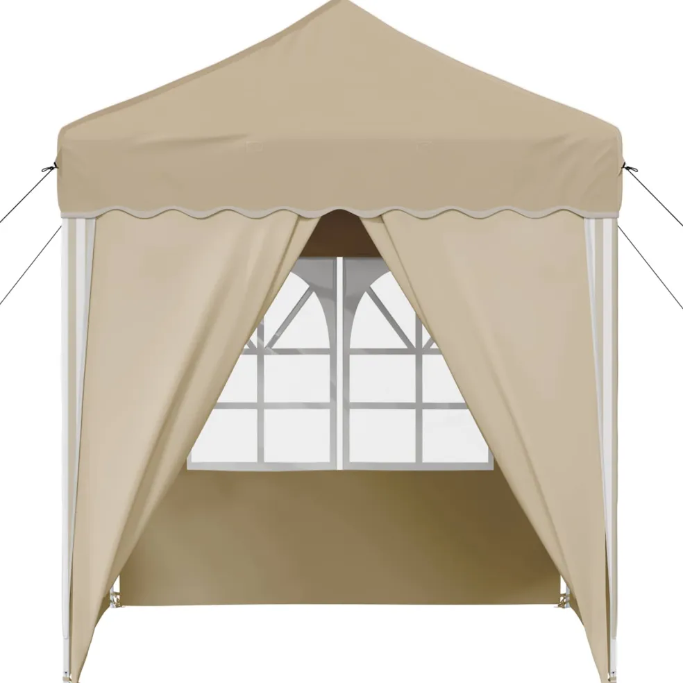 vidaXL Pop-up partytent 195 x 195 x 245 cm Crèmekleurig Oxford Stof