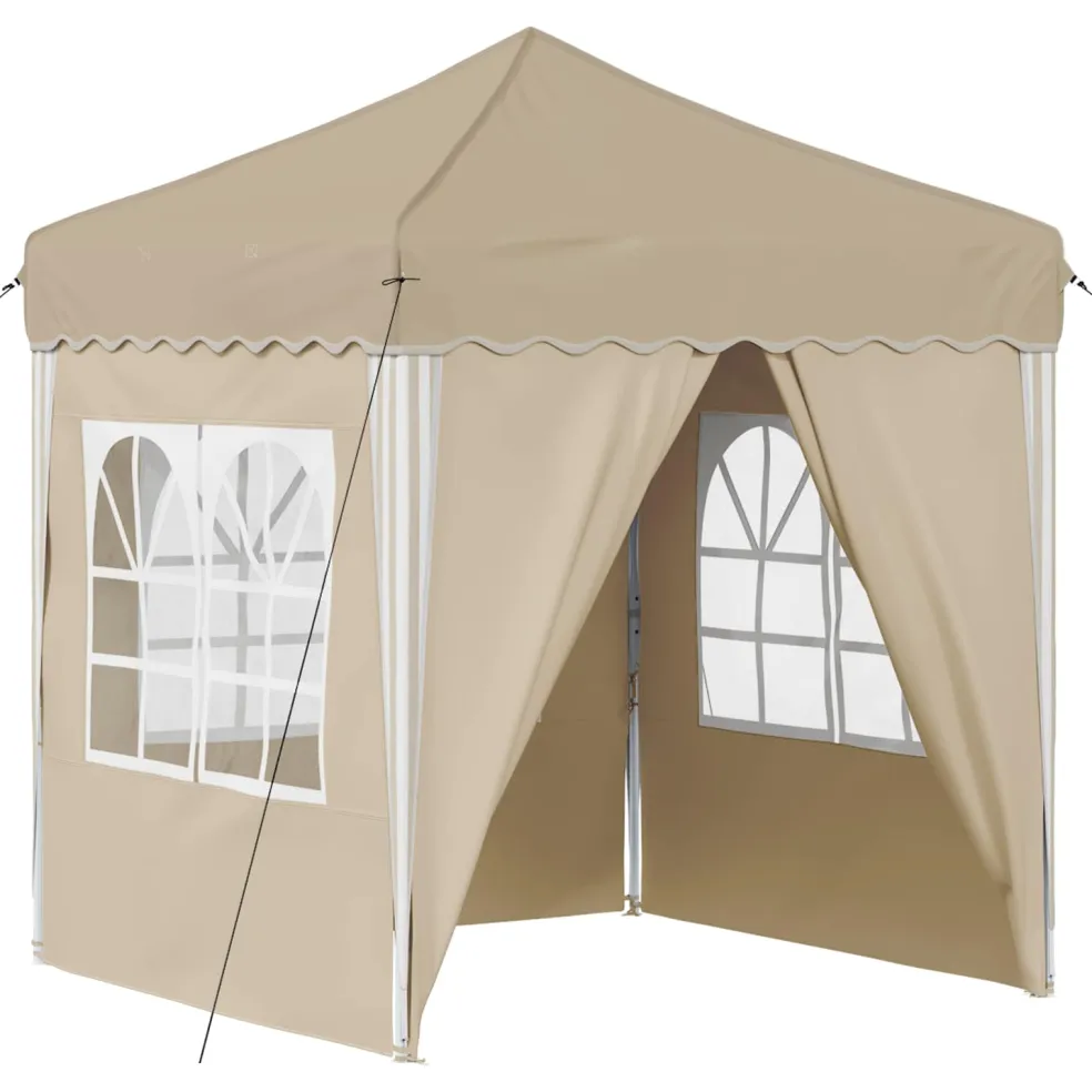 vidaXL Pop-up partytent 195 x 195 x 245 cm Crèmekleurig Oxford Stof