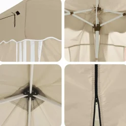 vidaXL Pop-up partytent 195 x 195 x 245 cm Crèmekleurig Oxford Stof