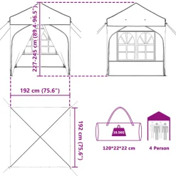 vidaXL Pop-up partytent 192 x 192 x 245 cm Groen