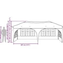 vidaXL Pop-up partytent 575 x 288 x 245 cm Groen Oxford Stof
